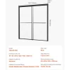 VEVOR Bathtub Shower Door, 56-60 in. W x 60 in. H, Semi-Frameless Double Sliding Tub Door, Semi-Frameless Bypass Tub Door with 1/4 in Shatterproof Tempered Glass and Stainless Steel Handle, Black