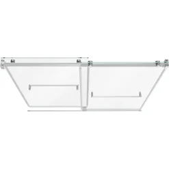 VEVOR Bathtub Shower Door 27.5" W x 55" H Frameless Pivot Tub Door, 1/4" Clear Tempered Glass, Easy-Clean Nano Coating, 180° Folding, Adjustable Sealing Strip, for Home Bathroom Tub, Silver