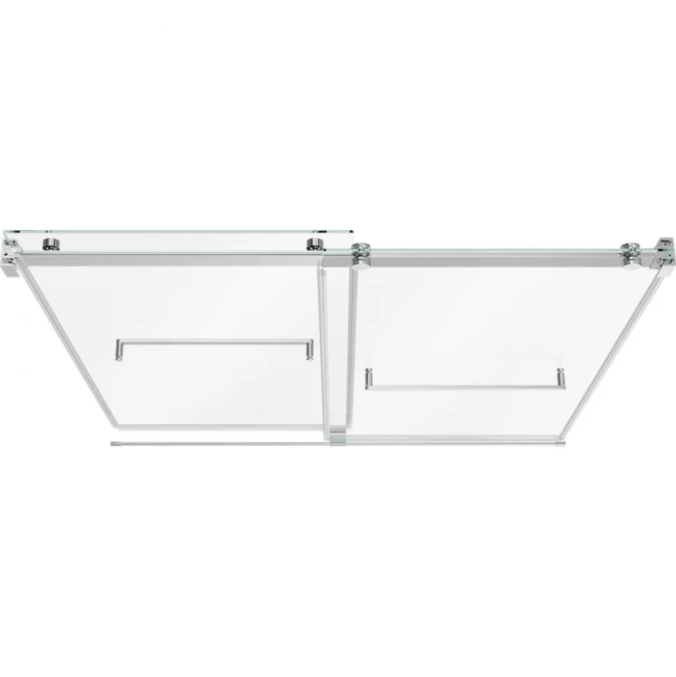 VEVOR Bathtub Shower Door 27.5" W x 55" H Frameless Pivot Tub Door, 1/4" Clear Tempered Glass, Easy-Clean Nano Coating, 180° Folding, Adjustable Sealing Strip, for Home Bathroom Tub, Silver
