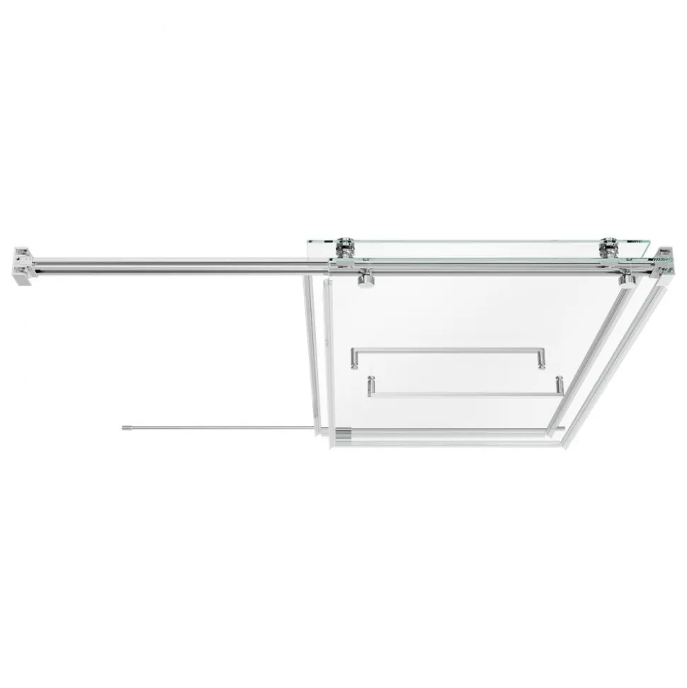 VEVOR Bathtub Shower Door 27.5" W x 55" H Frameless Pivot Tub Door, 1/4" Clear Tempered Glass, Easy-Clean Nano Coating, 180° Folding, Adjustable Sealing Strip, for Home Bathroom Tub, Silver