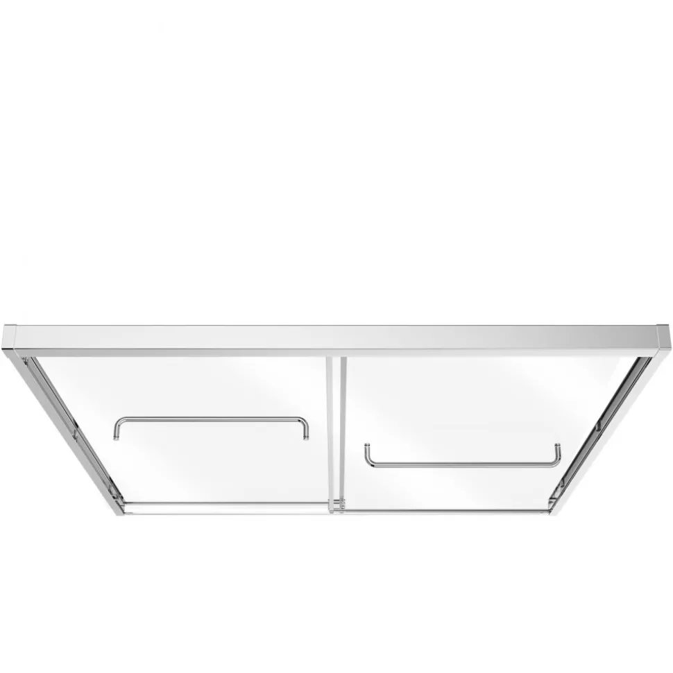 VEVOR Bathtub Shower Door 60" W x 60" H Semi-Frameless Bypass Sliding Doors, 1/4" Clear Tempered Glass, Aluminum Slim Frame, Double Sliding Tub Shower Doors with 2 Stainless Steel Handles, Silver