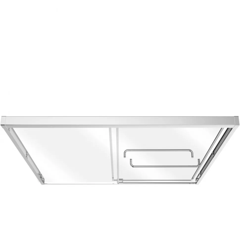 VEVOR Bathtub Shower Door 60" W x 60" H Semi-Frameless Bypass Sliding Doors, 1/4" Clear Tempered Glass, Aluminum Slim Frame, Double Sliding Tub Shower Doors with 2 Stainless Steel Handles, Silver