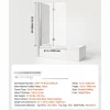 VEVOR Bathtub Shower Door 47" W x 55" H Semi-Frameless Bi-Fold Tub Door, 1/4" Clear Tempered Glass, Easy-Clean Nano Coating, 180° Folding, Adjustable Sealing Strip, for Home Bathroom Tub, Silver