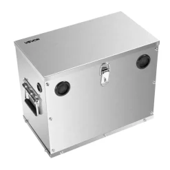 VEVOR Battery Box, Group 24/31 Trolling Motor Battery Box, Marine Batteries Case with Lock, Handles and Rubber-Grommet Cable Holes, Stainless Steel Shell, Suitable for Cars, Boats & Trolling Motors