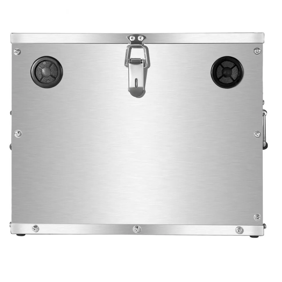VEVOR Battery Box, Group 24/31 Trolling Motor Battery Box, Marine Batteries Case with Rubber-Grommet Cable Holes, Aluminum Alloy Shell Storage Case, Easy Installation, for Off-Road Racers, Trucks
