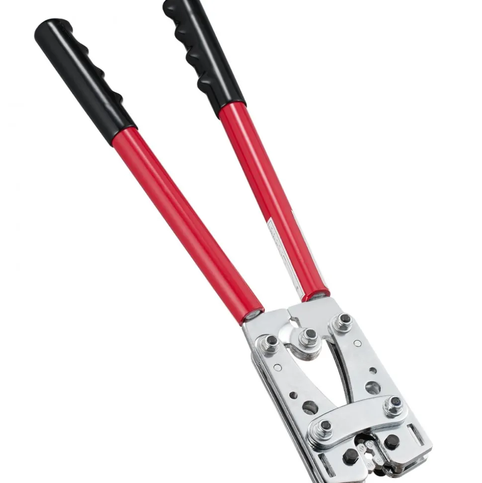 VEVOR Battery Cable Lug Crimping Tool, 10-1/0AWG with Cable Cutter and 48PCS Copper Ring Terminals, 6 Wire Sizes Crimping Die and 100pcs Heat Shrink Tubes, for Heavy Duty Wire Lugs