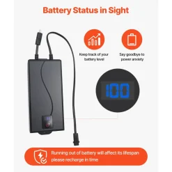 VEVOR Battery Pack for Reclining Furniture, 5000 mAh Rechargeable Recliner Battery Pack, with Universal 2-Pin Connection and LED Display Screen, for Electric Recliner, Sofa, Couch, and Lift Chair
