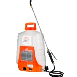 VEVOR Battery Powered Backpack Sprayer, 0-90 PSI Adjustable Pressure, 4 Gallon Tank, Back Pack Sprayer with 8 Nozzles and 2 Wands, 12V 8Ah Battery, Wide Mouth Lid for Weeding, Spraying, Cleaning
