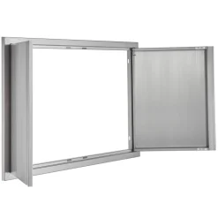 VEVOR BBQ Access Door, 36W x 24H Inch Double Outdoor Kitchen Door, Stainless Steel Flush Mount Door, Wall Vertical Door with Recessed Handles , for BBQ Island, Grilling Station, Outside Cabinet