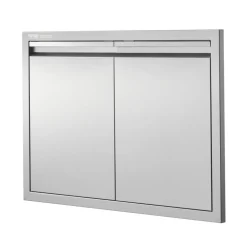 VEVOR BBQ Access Door, 30W x 21H Inch Double Outdoor Kitchen Door, Stainless Steel Flush Mount Door, Wall Vertical Door with Recessed Handles , for BBQ Island, Grilling Station, Outside Cabinet