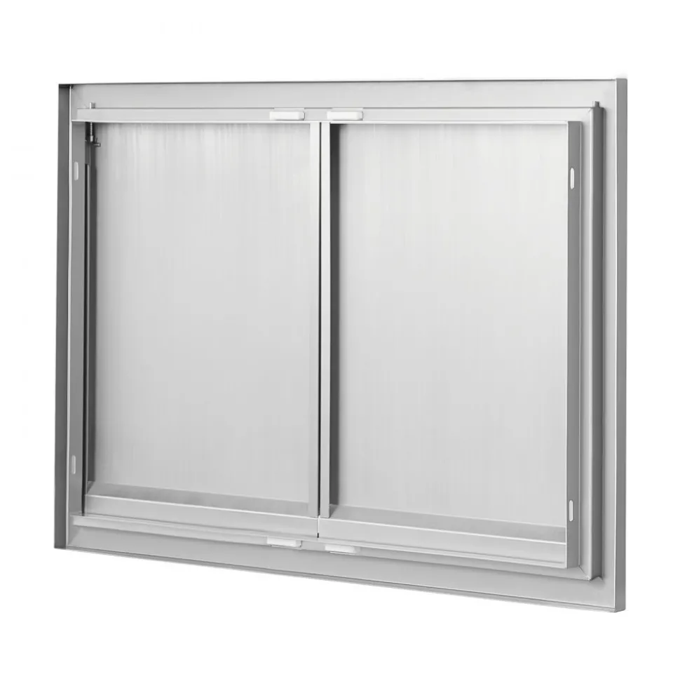 VEVOR BBQ Access Door, 30W x 21H Inch Double Outdoor Kitchen Door, Stainless Steel Flush Mount Door, Wall Vertical Door with Recessed Handles , for BBQ Island, Grilling Station, Outside Cabinet