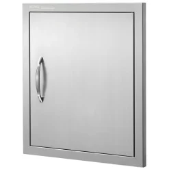 VEVOR BBQ Access Door, 18W x 20H Inch Single Outdoor Kitchen Door, Stainless Steel Flush Mount Door, Wall Vertical Door with Handle and Hook, for BBQ Island, Grilling Station, Outside Cabinet