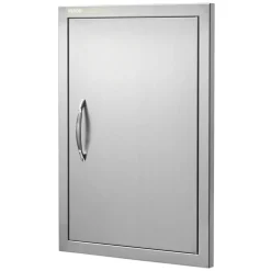 VEVOR BBQ Access Door, 14W x 20H Inch Single Outdoor Kitchen Door, Stainless Steel Flush Mount Door, Wall Vertical Door with Handle, for BBQ Island, Grilling Station, Outside Cabinet