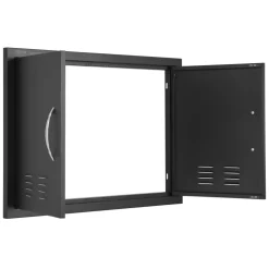 VEVOR BBQ Access Door, 30W x 21H Inch Double Outdoor Kitchen Door, Cold Plate Flush Mount Door, Wall Vertical Door with Handles and Ventss, for BBQ Island, Grilling Station, Outside Cabinet