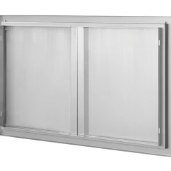 VEVOR BBQ Access Door, 36W x 21H Inch Double Outdoor Kitchen Door, Stainless Steel Flush Mount Door, Wall Vertical Door with Recessed Handles , for BBQ Island, Grilling Station, Outside Cabinet