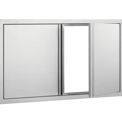 VEVOR BBQ Access Door, 36W x 21H Inch Double Outdoor Kitchen Door, Stainless Steel Flush Mount Door, Wall Vertical Door with Recessed Handles , for BBQ Island, Grilling Station, Outside Cabinet