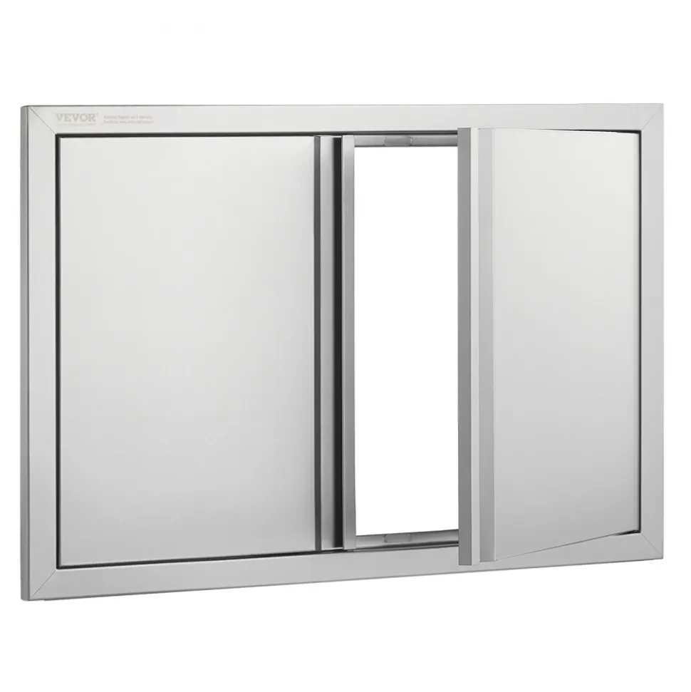 VEVOR BBQ Access Door, 16W x 22H Inch Single Outdoor Kitchen Door, Stainless Steel Flush Mount Door, Wall Vertical Door with Handle, for BBQ Island, Grilling Station, Outside Cabinet