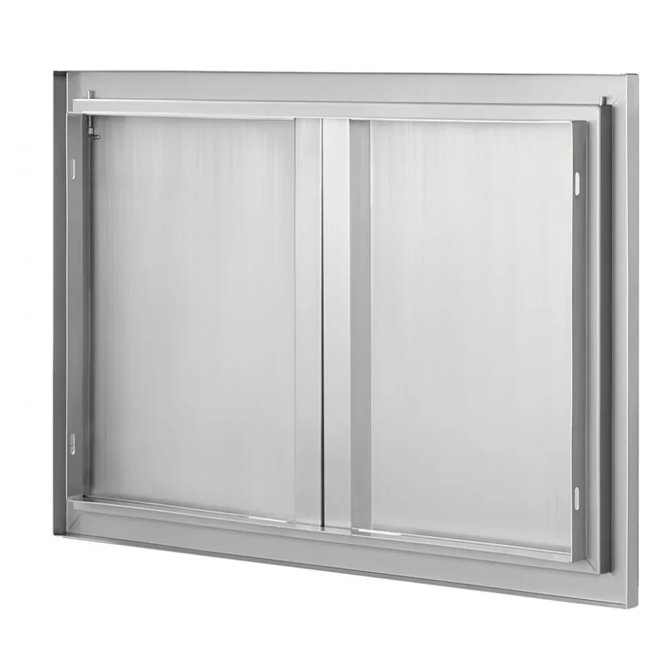 VEVOR BBQ Access Door, 16W x 22H Inch Single Outdoor Kitchen Door, Stainless Steel Flush Mount Door, Wall Vertical Door with Handle, for BBQ Island, Grilling Station, Outside Cabinet