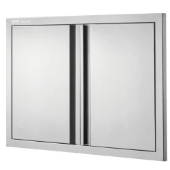 VEVOR BBQ Access Door, 16W x 22H Inch Single Outdoor Kitchen Door, Stainless Steel Flush Mount Door, Wall Vertical Door with Handle, for BBQ Island, Grilling Station, Outside Cabinet