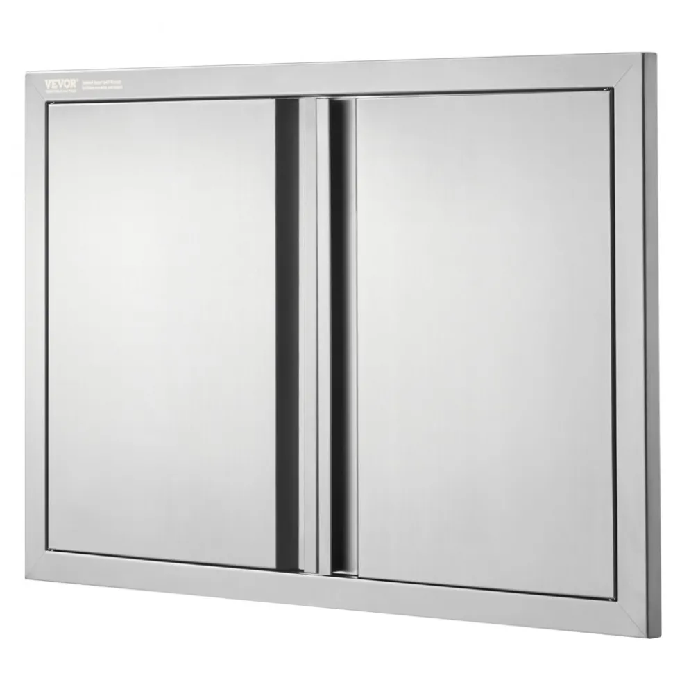 VEVOR BBQ Access Door, 16W x 22H Inch Single Outdoor Kitchen Door, Stainless Steel Flush Mount Door, Wall Vertical Door with Handle, for BBQ Island, Grilling Station, Outside Cabinet