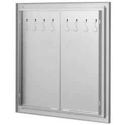 VEVOR BBQ Access Door, 24W x 24H Inch Double Outdoor Kitchen Door, Stainless Steel Flush Mount Door, Double Wall Vertical Door with Handles and Hooks, for BBQ Island, Grilling Station, Outside Cabinet