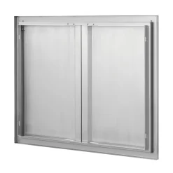 VEVOR BBQ Access Door, 31W x 24H Inch Double Outdoor Kitchen Door, Stainless Steel Flush Mount Door, Wall Vertical Door with Recessed Handles , for BBQ Island, Grilling Station, Outside Cabinet