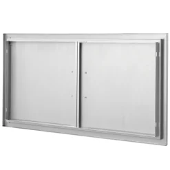 VEVOR BBQ Access Door, 42W x 21H Inch Double Outdoor Kitchen Door, Stainless Steel Flush Mount Door, Wall Vertical Door with Handles, for BBQ Island, Grilling Station, Outside Cabinet