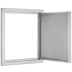 VEVOR BBQ Access Door, 18W x 21H Inch Single Outdoor Kitchen Door, Stainless Steel Flush Mount Door, Wall Vertical Door with Recessed Handle, for BBQ Island, Grilling Station, Outside Cabinet