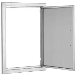 VEVOR BBQ Access Door, 36W x 24H Inch Double Outdoor Kitchen Door, Stainless Steel Flush Mount Door, Wall Vertical Door with Handles, for BBQ Island, Grilling Station, Outside Cabinet