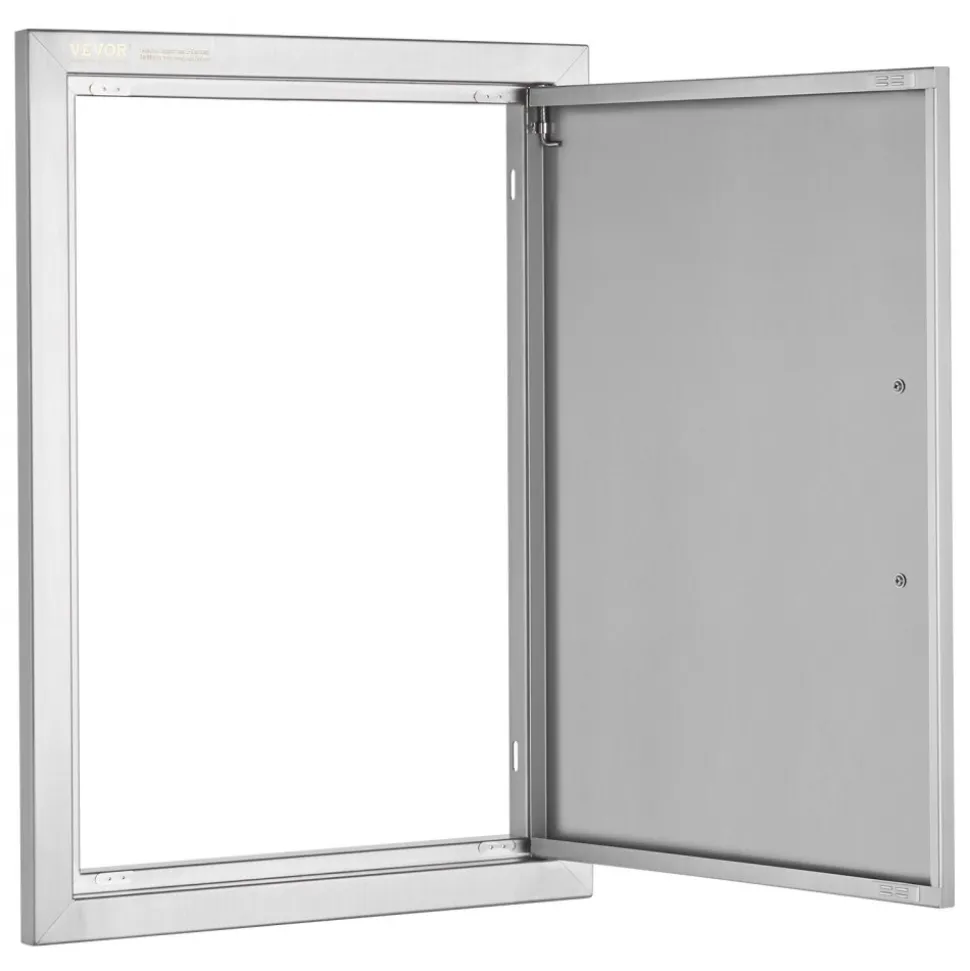 VEVOR BBQ Access Door, 36W x 24H Inch Double Outdoor Kitchen Door, Stainless Steel Flush Mount Door, Wall Vertical Door with Handles, for BBQ Island, Grilling Station, Outside Cabinet