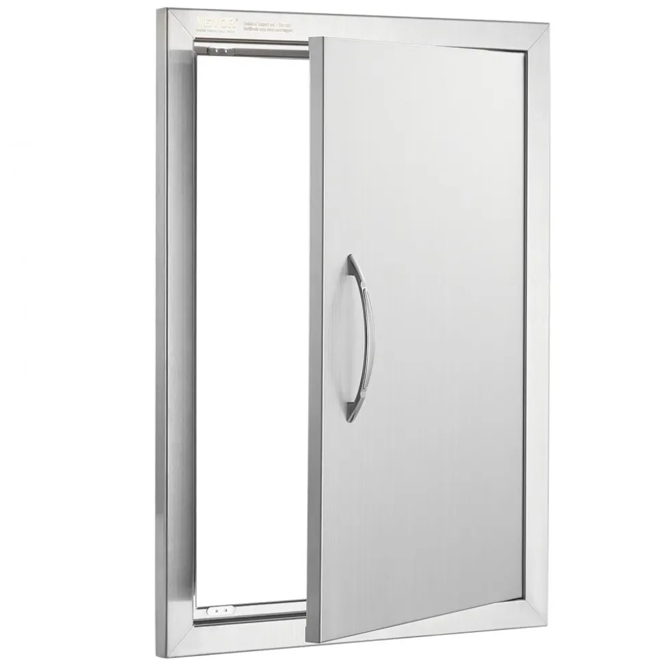 VEVOR BBQ Access Door, 36W x 24H Inch Double Outdoor Kitchen Door, Stainless Steel Flush Mount Door, Wall Vertical Door with Handles, for BBQ Island, Grilling Station, Outside Cabinet