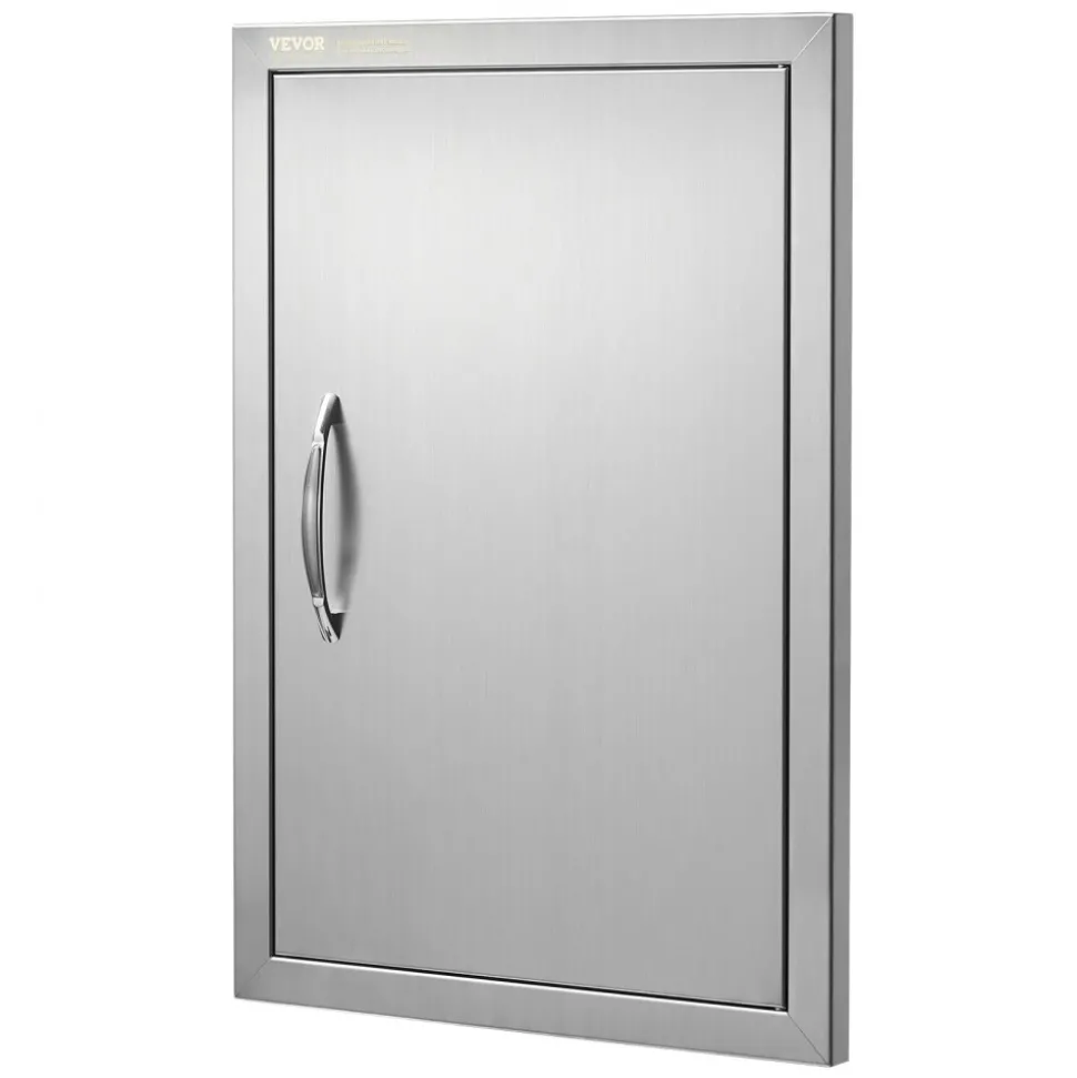 VEVOR BBQ Access Door, 36W x 24H Inch Double Outdoor Kitchen Door, Stainless Steel Flush Mount Door, Wall Vertical Door with Handles, for BBQ Island, Grilling Station, Outside Cabinet