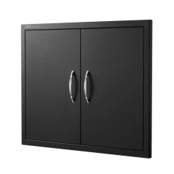 VEVOR BBQ Access Door, 31W x 24H Inch Double Outdoor Kitchen Door, Cold Plate Flush Mount Door, Wall Vertical Door with Handles, for BBQ Island, Grilling Station, Outside Cabinet(Stainless Steel + Oil-Sprayed Product)