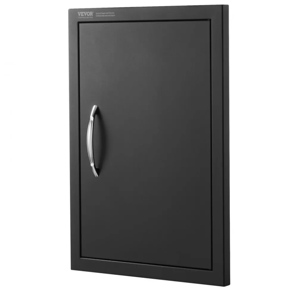 VEVOR BBQ Access Door, 16W x 22H Inch Single Outdoor Kitchen Door, Cold Plate Flush Mount Door, Wall Vertical Door with Handle, for BBQ Island, Grilling Station, Outside Cabinet