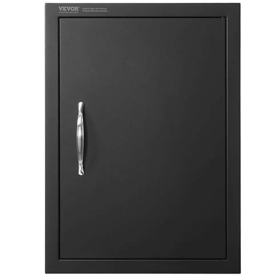 VEVOR BBQ Access Door, 16W x 22H Inch Single Outdoor Kitchen Door, Cold Plate Flush Mount Door, Wall Vertical Door with Handle, for BBQ Island, Grilling Station, Outside Cabinet