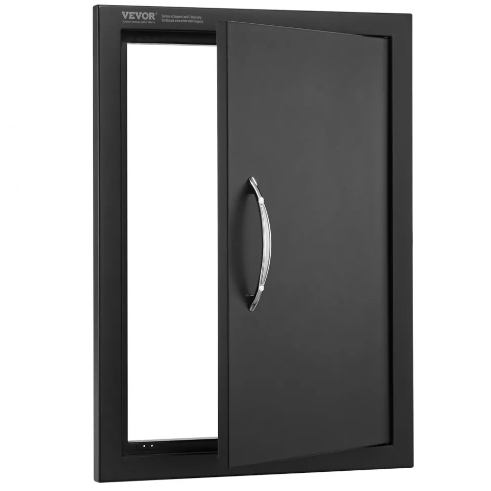 VEVOR BBQ Access Door, 16W x 22H Inch Single Outdoor Kitchen Door, Cold Plate Flush Mount Door, Wall Vertical Door with Handle, for BBQ Island, Grilling Station, Outside Cabinet