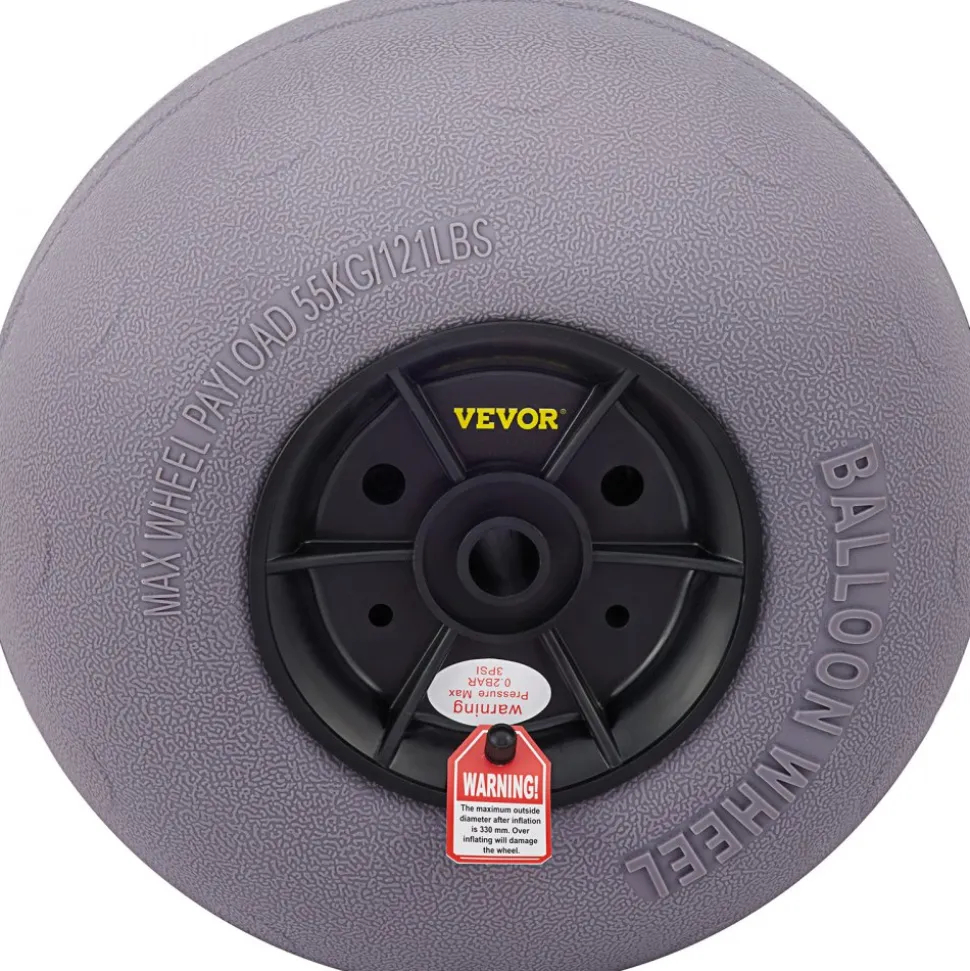 VEVOR Beach Balloon Wheels, 13" Replacement Sand Tires, TPU Cart Tires for Kayak Dolly, Canoe Cart and Buggy with Free Air Pump, 2-Pack