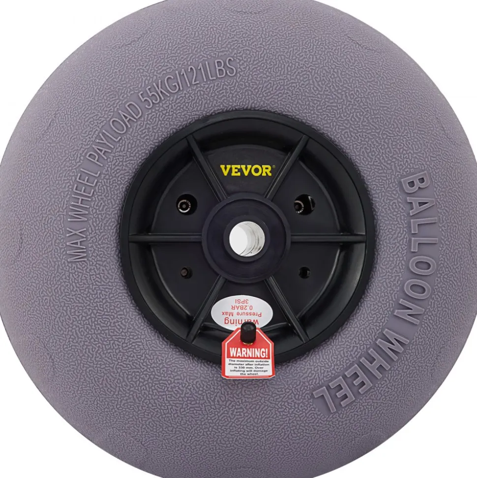 VEVOR Beach Balloon Wheels, 13" Replacement Sand Tires, TPU Cart Tires for Kayak Dolly, Canoe Cart and Buggy with Free Air Pump, 2-Pack