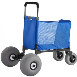 VEVOR Beach Cart with Large Wheels for Sand, 165 lbs Load Capacity, Heavy Duty Folding Beach Wagon with 12