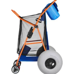 VEVOR Beach Cart with Large Wheels for Sand, 165 lbs Load Capacity, Heavy Duty Folding Beach Wagon with 10