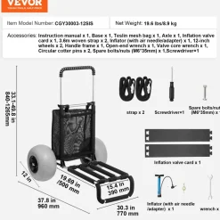 VEVOR Beach Dolly with Big Wheels for Sand, 29.9