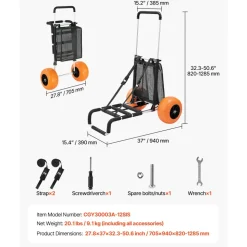 VEVOR Beach Dolly with Big Wheels for Sand, 29.9