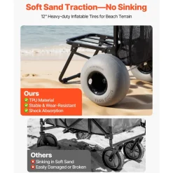 VEVOR Beach Dolly with Big Wheels for Sand, 18