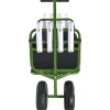 VEVOR Beach Fishing Cart, 300 lbs Load Capacity, Foldable Fish and Marine Cart with Four 11" Big Wheels Rubber Balloon Tires, Heavy-Duty Steel Pier Wagon Trolley with 8 Rod Holders for Picnic