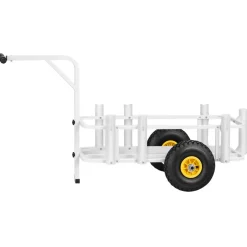 VEVOR Beach Fishing Cart, 200 lbs Load Capacity, Fishing Cart Wagon with Heavy-Duty Carbon Steel Frame, 11 in All-Terrain Tires, 7 Rod Holders, Easy to Clean, for Outdoor Activities Camping Picnic