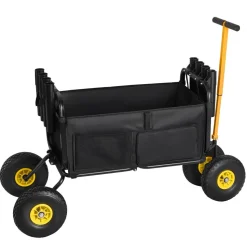 VEVOR Beach Fishing Cart, 300 lbs Load Capacity, Foldable Fishing Cart with Heavy-Duty Carbon Steel Frame, 11-Inch All-Terrain Tires, 8 Rod Holders, Strap, Easy to Clean, for Outdoor Camping Picnic