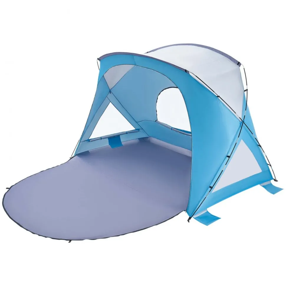 VEVOR Beach Tent Sun Shelter for 6 Person, UPF 50+ Protection, Portable Sun Shade Canopy with Carrying Bag & Sand Pockets, Lightweight and Easy Setup Beach Umbrella for Family Camping Outdoor Picnic