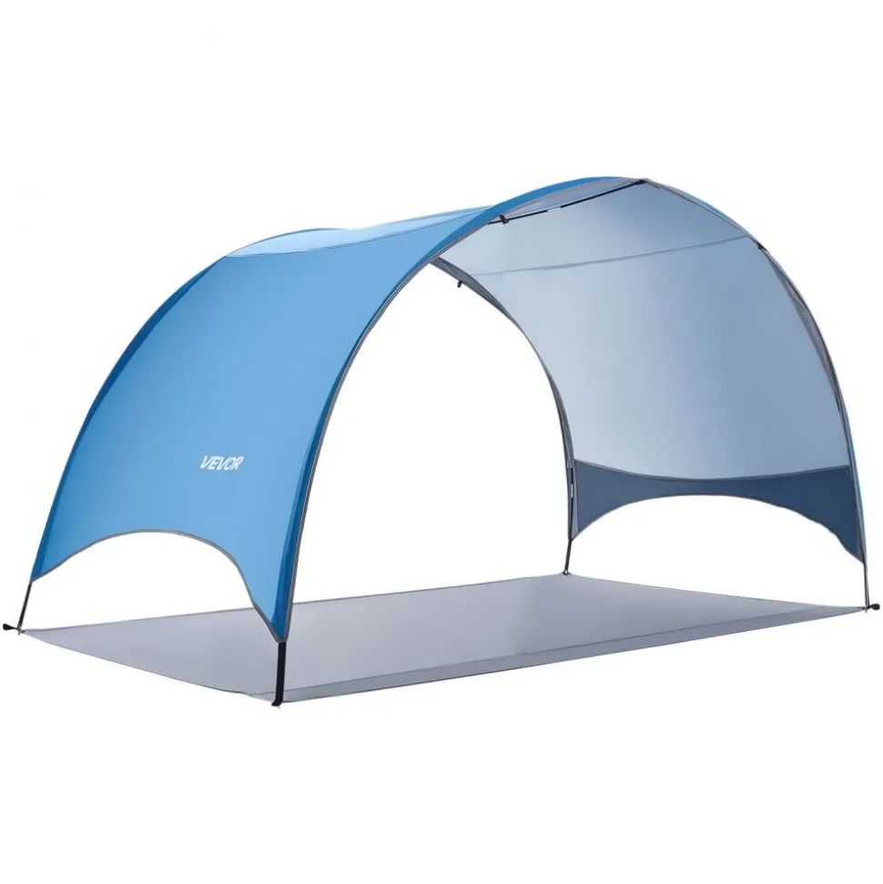 VEVOR Beach Tent Sun Shelter for 4 Person, UPF 50+ Protection, Portable Sun Shade Canopy with Carrying Bag & Ground Stakes, Lightweight and Easy Setup Beach Umbrella for Camping Fishing Outdoor Picnic