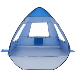VEVOR Beach Tent Sun Shelter for 2 Person, UPF 50+ Protection, Portable Sun Shade Canopy with Carrying Bag & Sand Pockets, Lightweight and Easy Setup Beach Umbrella for Camping Fishing Outdoor Picnic