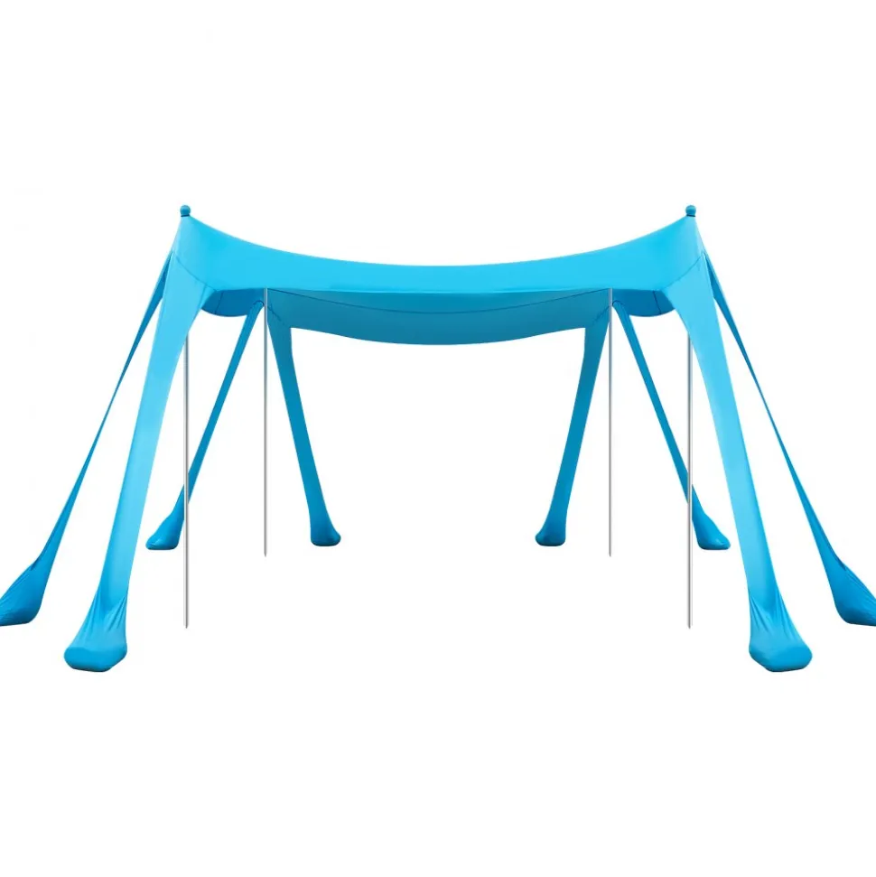 VEVOR Beach Tent Sun Shelter, UPF50+ Sun Protection, 6.6 ft Tall, 10 x 10 ft, Easy Pop Up Beach Canopy with Sandbags, Stability Poles, Sand Shovels, Portable Shade for Family, Camping, Fishing, Green